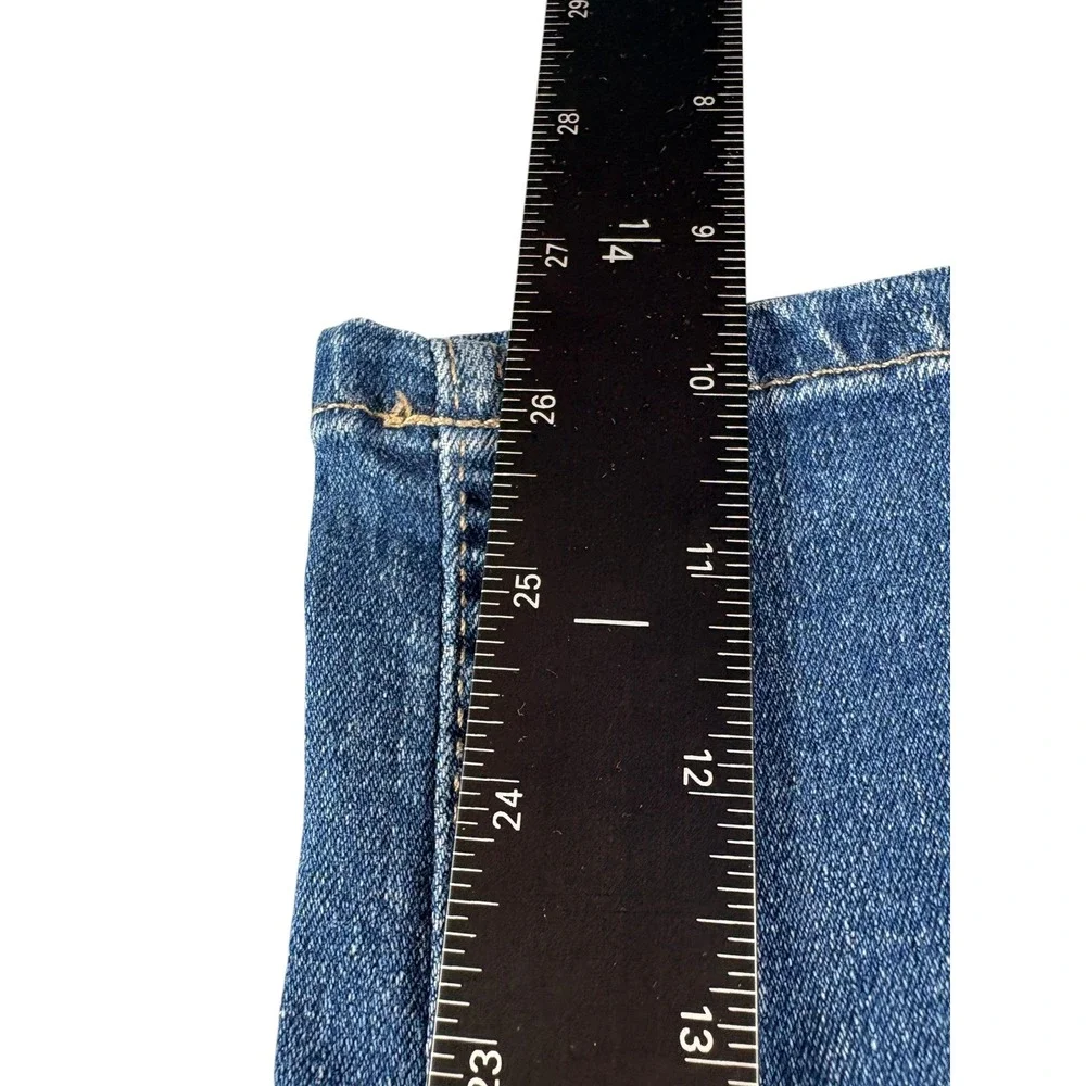 Tommy Hilfiger Jeans Womens 8 Blue Denim Patchwork Y2K Relaxed Fit Straight Leg